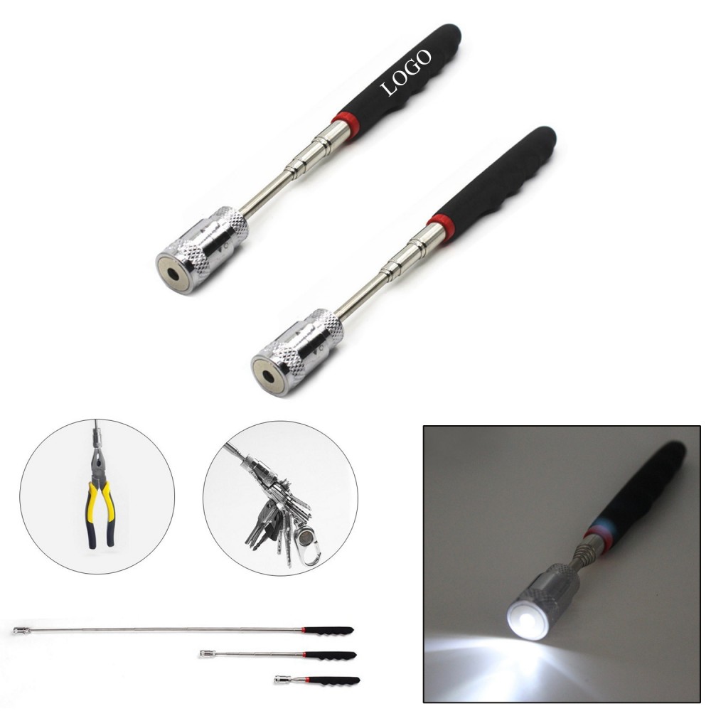 Magnetic Telescoping Pick Up Tool With LED Light with Logo