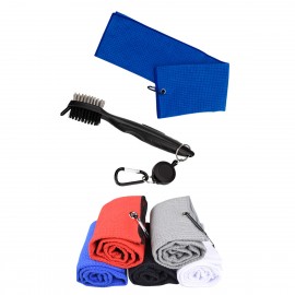 Tri-fold Golf Towel With Brush Tool Kit with Logo  Tri-fold Golf Towel With Brush Tool Kit with Logo