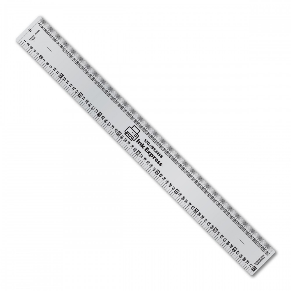 Personalized 12" Aluminum Ruler with Printing and Publishing Scales