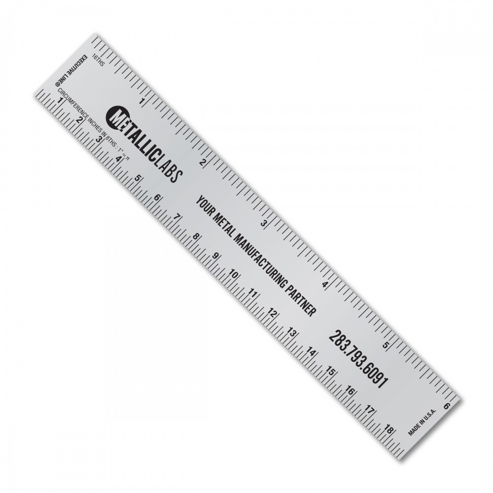 Promotional 6" Metalphoto Aluminum Tinner Circumference Ruler