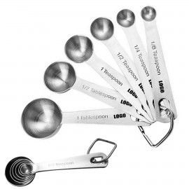 6 IN 1 Stainless Steel Measuring Spoons Set with Logo