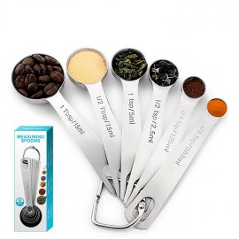 Custom Stainless Steel Measuring Spoon 6 Pieces Set  Custom Stainless Steel Measuring Spoon 6 Pieces Set