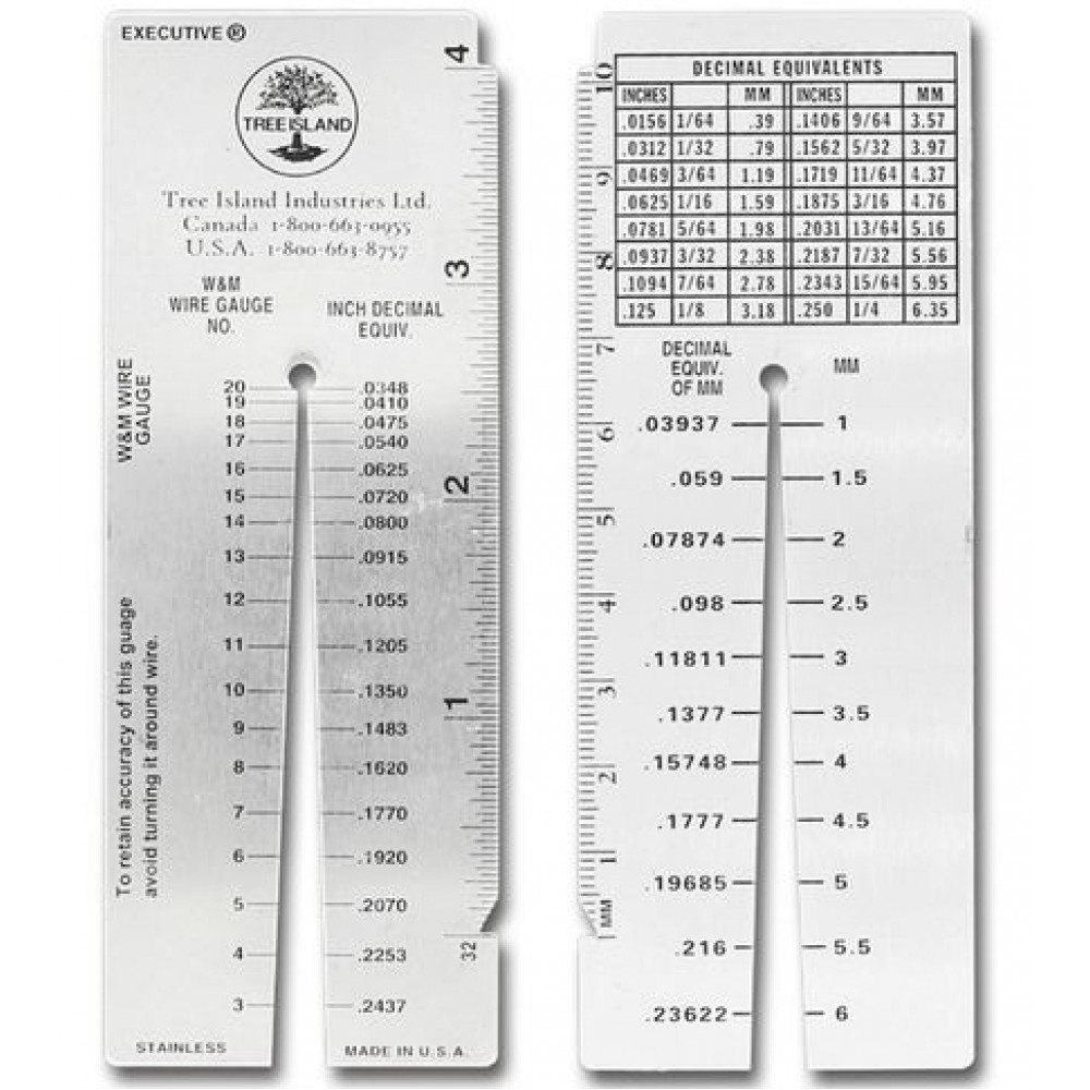 Stainless Steel Wire Gauge 19 to 2 AWG with Logo