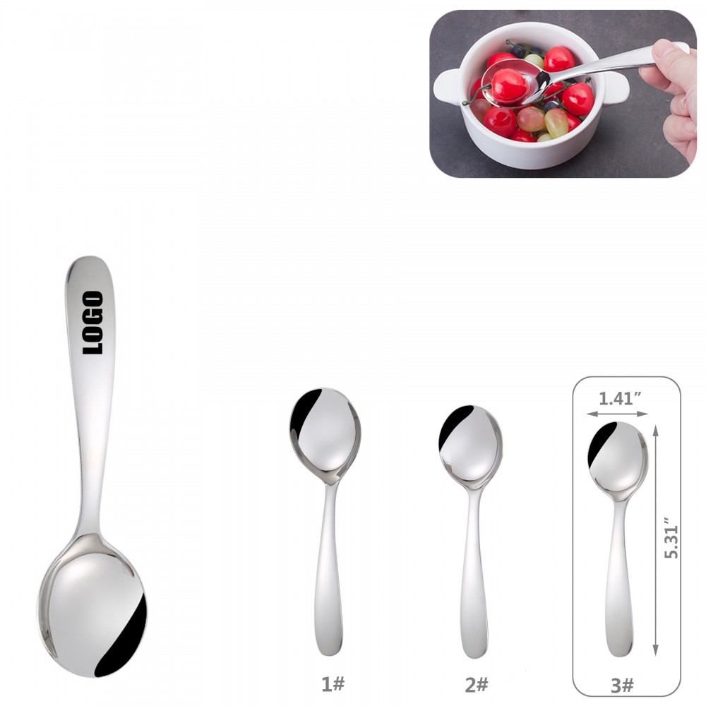 5.31 Inch Silver Dessert Coffee Spoon with Logo