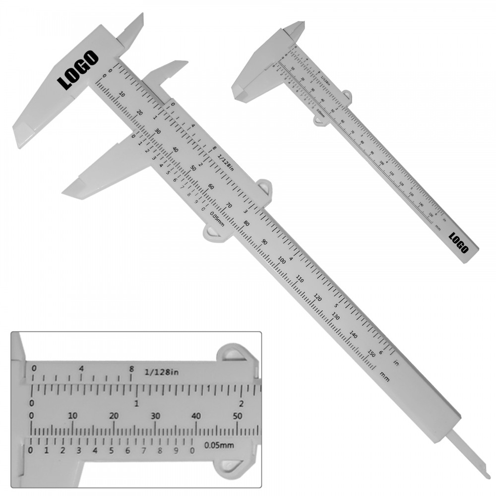 Stock 6" Or 150 mm Caliper Ruler with Logo Stock 6" Or 150 mm Caliper Ruler with Logo