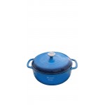 Logo Branded Lodge 6 Qt Blue Enameled Cast Iron Dutch Oven