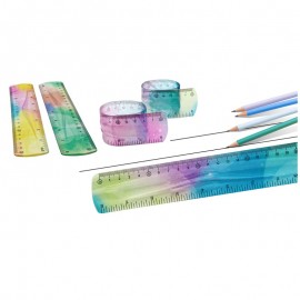 6 inches Flexible Iridescent Aurora Color Vinyl Ruler with Logo