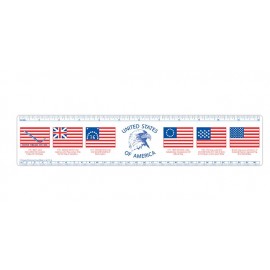 Ruler, 12" History Flags with Logo