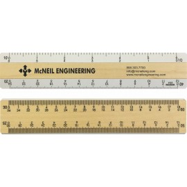 6" Double Bevel Civil Engineering Ruler with Logo