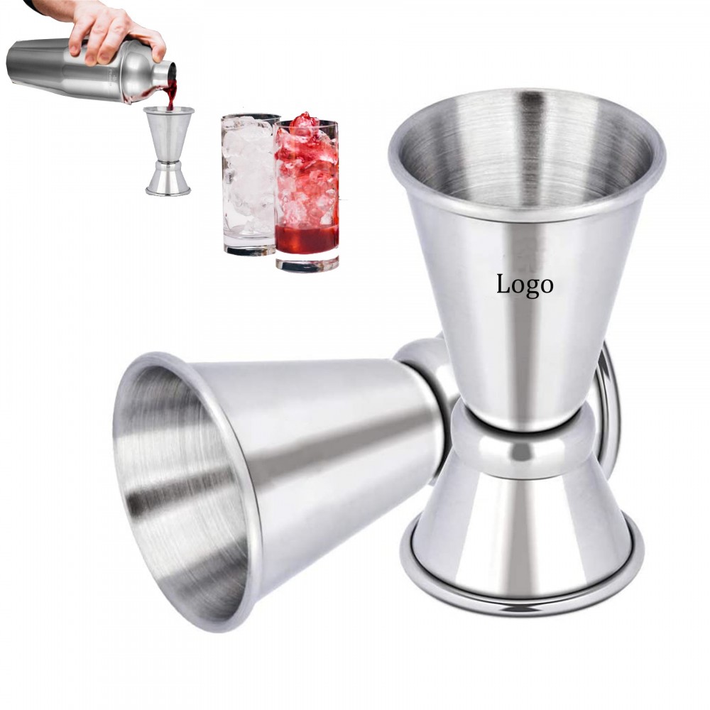 Logo Branded Double Jigger Measuring Cup for Liquor Accurate Cocktail 