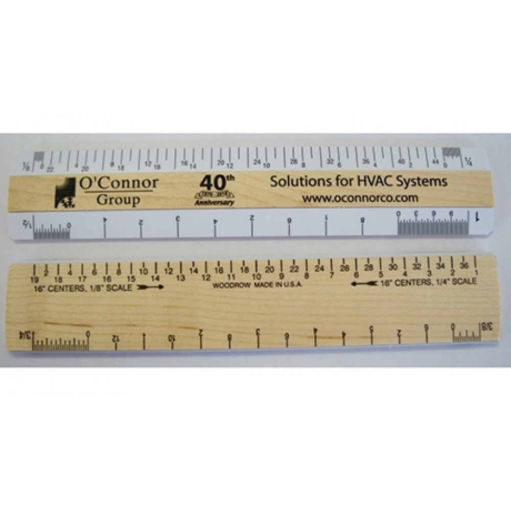 Promotional Double Bevel Architectural Ruler / AJ Scale Group (6")