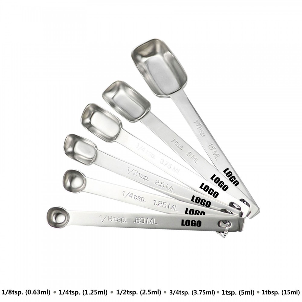 6 IN 1 Stainless Steel Measuring Spoon with Logo