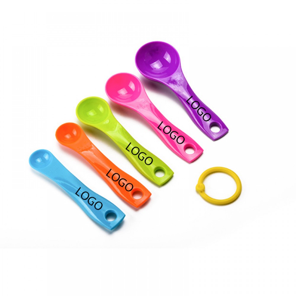 5-piece Plastic Measuring Spoon Set Custom Printed -  |  Measuring Devices