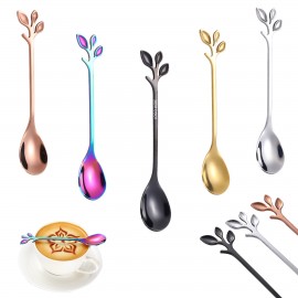 Personalized Leaves Shaped Dessert Coffee Spoon  Personalized Leaves Shaped Dessert Coffee Spoon