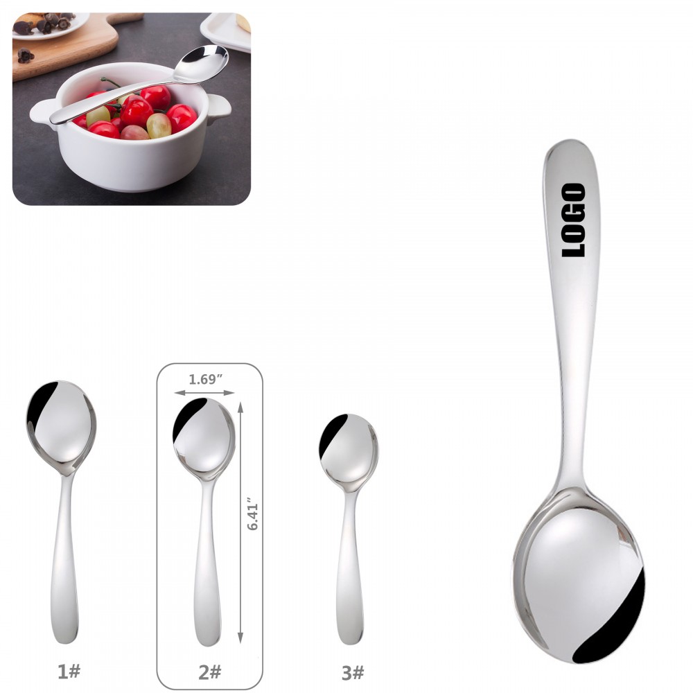 6.41 Inch Silver Dessert Coffee Spoon with Logo