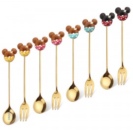 Mickey Mouse Dessert Coffee Spoon Or Fork with Logo  Mickey Mouse Dessert Coffee Spoon Or Fork with Logo