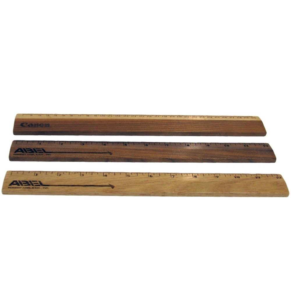 Wooden Ruler w/12" Scale with Logo