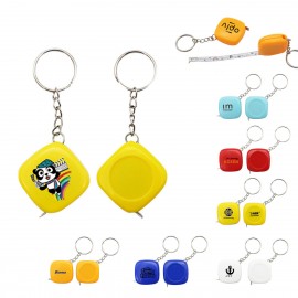 Customized Retractable Square Tape Measure Keychain