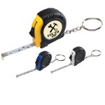Rubber Tape Measure Key Tag With Laminated Label with Logo