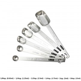 6 IN 1 Stainless Steel Measuring Spoon with Logo - Bravamarketing