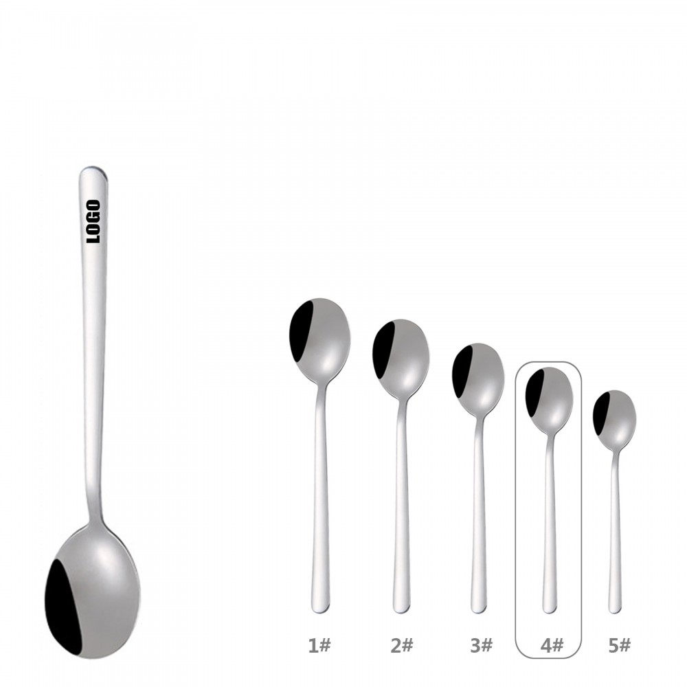 Customized 5.55 Inch Silver Dessert Coffee Spoon