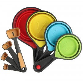 Collapsible Foldable Measuring Cups And Spoons Set with Logo  Collapsible Foldable Measuring Cups And Spoons Set with Logo