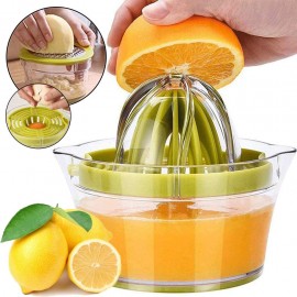 Customized Manual Juicer / Fruit Squeezer with 17oz Built-in Strainer Measuring Cup and Grater