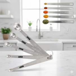 Logo Branded 5-In-1 Stainless Steel Measuring Spoon