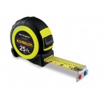Personalized 25' X 1" Tape measure, acrylic steel blade, magnetic hook, fractional graduations