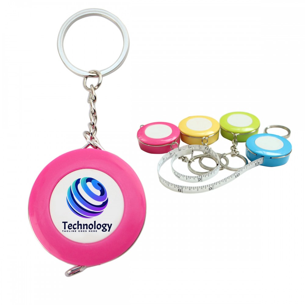 Custom Plastic Mini Tape Measure Keychain