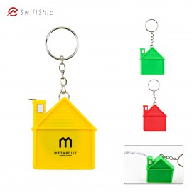 Personalized House Shape Tape Measure with Key Chain  Personalized House Shape Tape Measure with Key Chain