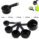 Personalized 5" 1 Plastic Black Measuring Cup With Pourer And Volume Marks
