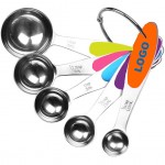 5 Piece Stackable Stainless Steel Measuring Spoons with Logo