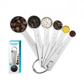 6 IN 1 Stainless Steel Measuring Spoons Set with Logo  6 IN 1 Stainless Steel Measuring Spoons Set with Logo