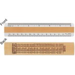Custom Double Bevel Inch & Metric Wood Ruler (6")