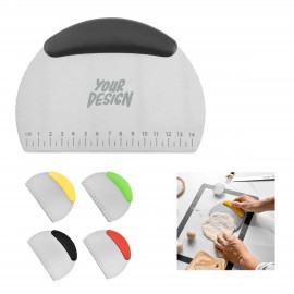 Logo Branded Round Stainless Steel Dough Scraper  Bench Cutter with Measurement Scale