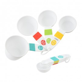 8-Piece Colorful Measuring Cups and Spoons Set Professional Baking Tool Kit with Engraved Scales with Logo
