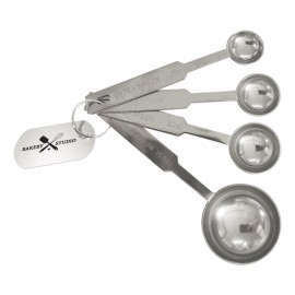 4-pc. Stainless Steel Measuring Spoons with Logo  4-pc. Stainless Steel Measuring Spoons with Logo