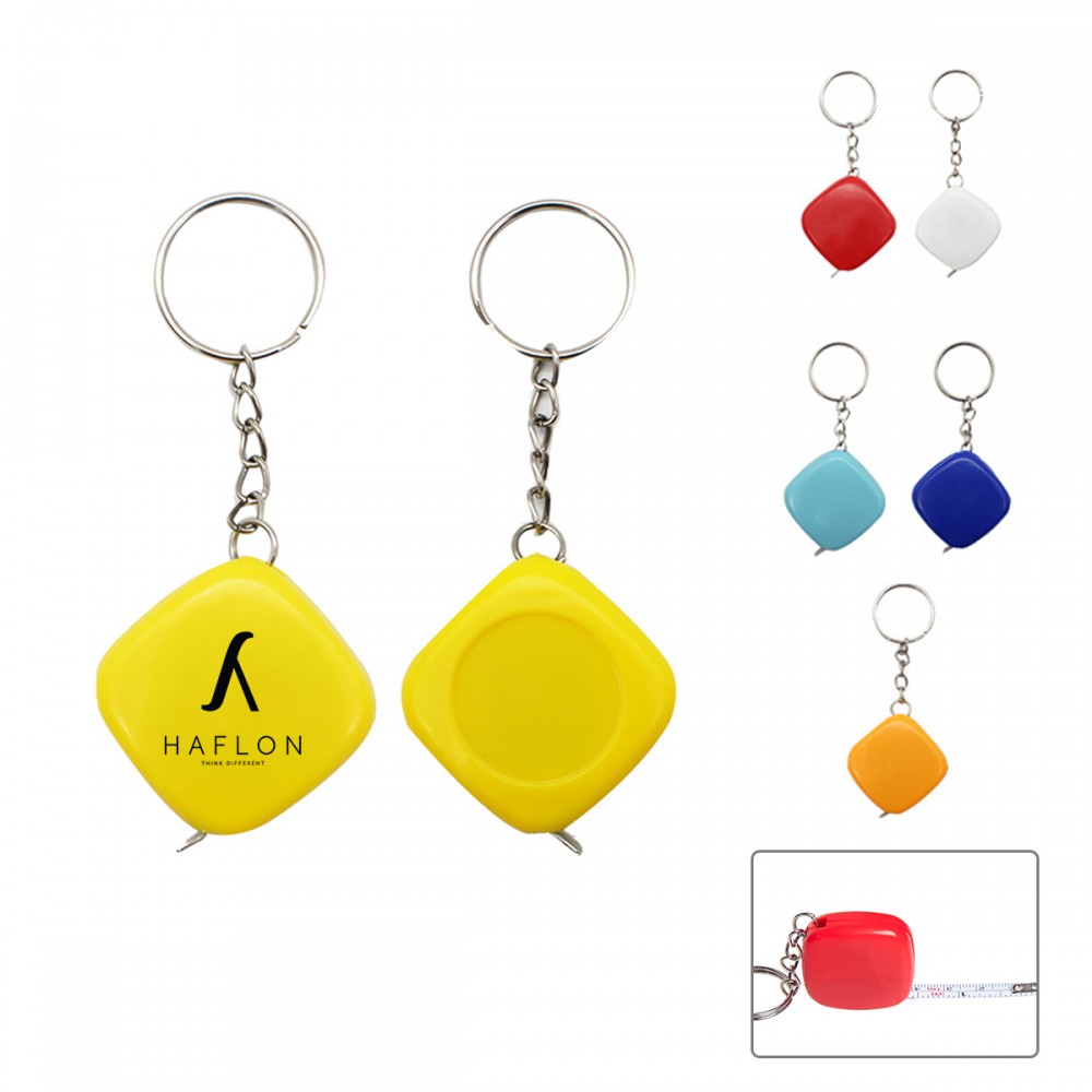 Mini Keychain Tape Measure (Economy Shipping) with Logo