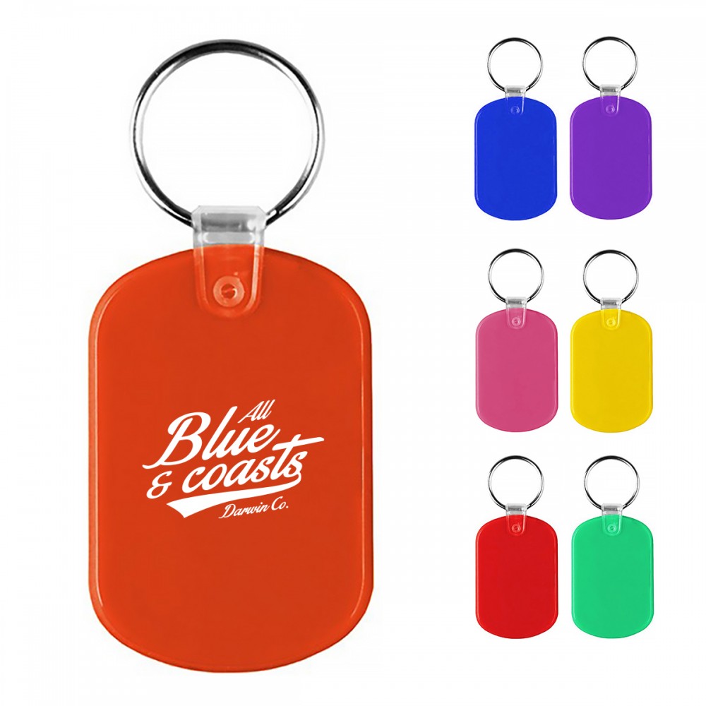 Custom Oval Soft Squeezable Key Tag with Logo