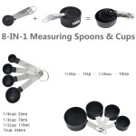 8" 1 Stainless Steel Handle Measuring Cup and Spoon Set With Engraved Measurement Marks with Logo