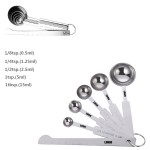 Logo Branded 5 IN 1 Stainless Steel Measuring Spoon With Leveler