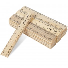 Wooden Rulers Double Sided Pine Wood School Measuring Ruler with Logo