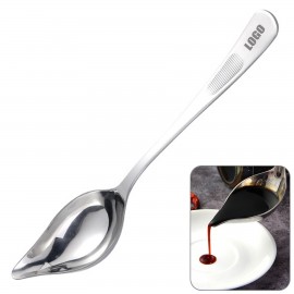 Logo Branded Anti-slip Handle Saucier Spoon With Spout