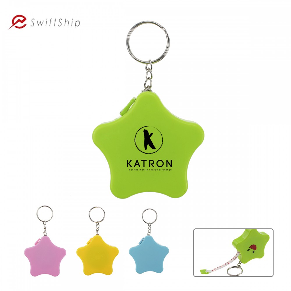 Logo Branded Colorful Keychain Tape Measure