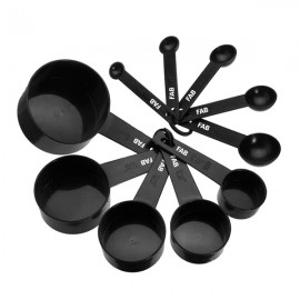 Custom Imprinted 10-piece Black Measuring Cups Spoons Set