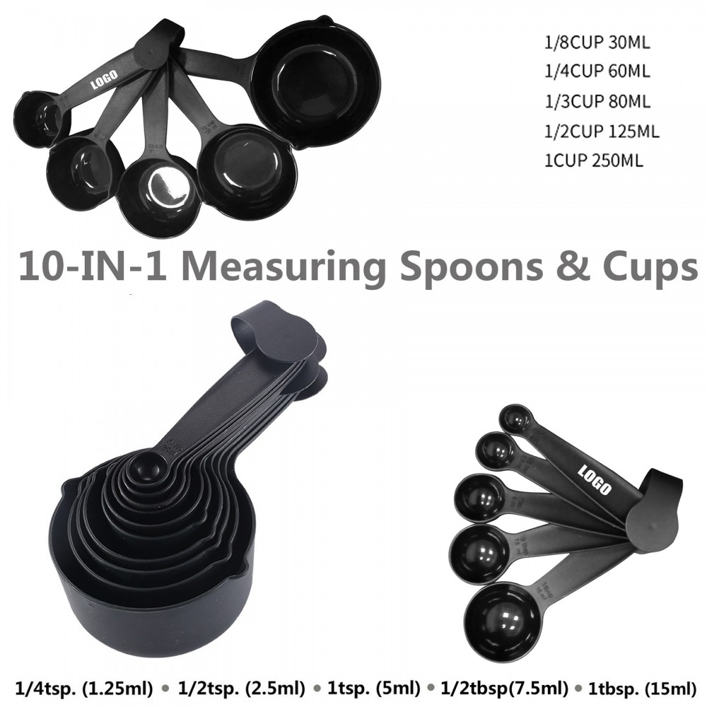 Promotional 10" 1 Plastic Measuring Cup Set With Volume Mark And Round Buckle