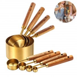 Customized Coffee Measuring Scoop Stainless Steel Wood Handle Scoop Kit