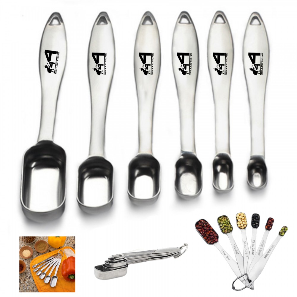 Six-Piece Measuring Spoon Set with Logo