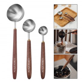 Customized Stainless Steel Coffee Scoop with Wooden Handle